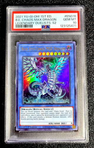 2021 PSA 10 GEM MINT BLUE EYES CHAOS MAX DRAGON LEGENDARY DUELIST 1ST ED G7724