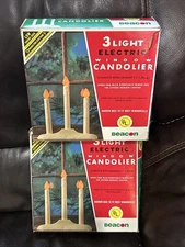 2 Sets of 3 Light Holiday Seasonal Electric Window Candolier Beacon WORKS GREAT