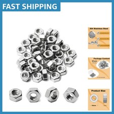 Versatile 50pcs M6 Stainless Steel Hex Nuts Set Right Hand Threaded Fasteners