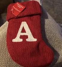 Wondershop Monogram Mini Christmas Stocking Initial Letter A Red Knit Target