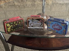 Lot of 3 Candy Related Mini Tin lunchbox Haribo, Double Bubble, Carmel Sealed