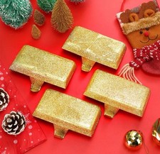 Christmas Stocking Holders. New. Mantel Stocking Hangers Fireplace Hangers Gold