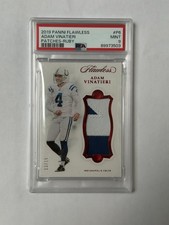 2019 Panini Flawless Adam Vinatieri #P6 Ruby Patch /15 PSA 9 Colts