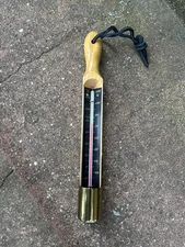 Jack Daniels Distillers Thermometer Wood Brass Very Clean