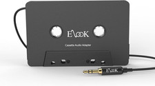 Car Cassette Aux Adapter with 3.5 Mm Headphone Jack,Black  for Phones, MP3 Play
