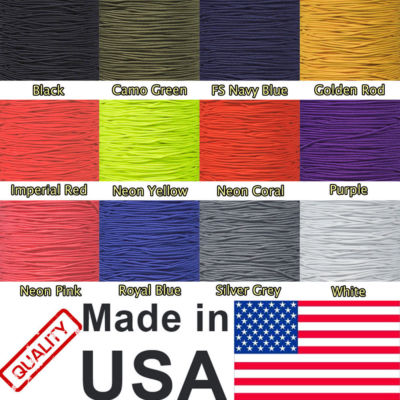 Elastic Cord 1/16'' Diameter Bungee Stretch String Shock Cord w/ Braided Sleeve