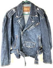 Vintage 1980s Jordache Womens Medium Denim Moto Motorcycle Zip Jacket Awesome