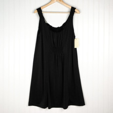 Vera Wang Womens A Line Dress Black Stretch Scoop Neck Sleeveless L New