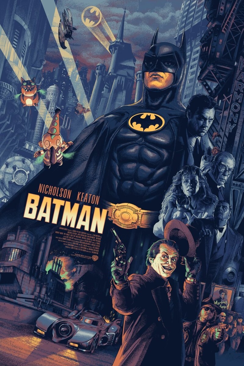 希少初期版‼️1989年作品　映画『BATMAN バットマン』　ビッグポスター 1989 Batman Movie Poster Print Michael Keaton DC Comics