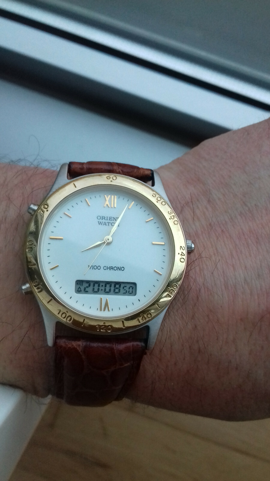 Montre Chronographe Orient Ana-Digi Vintage - Référence VA48292A - Japon Années 90 - Neuf Avec étiquettes (NOS)