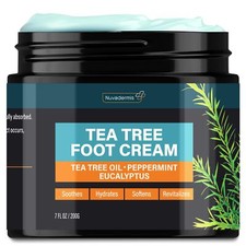 Tea Tree Oil Foot Cream - Soothing Moisturizer for Dry Cracked Feet, Athletes...