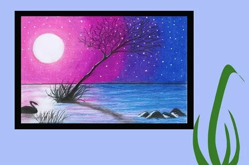 Sunset scenery Drawing stock photo. Image of beauty - 214715608-saigonsouth.com.vn