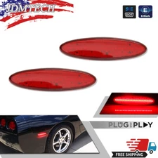 Red Lens LED Rear Fender Side Marker Lights For 1997-2004 Chevrolet Corvette C5