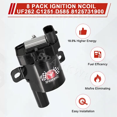 SPARKWHIZ Ignition Coil Spark Plug For Silverado Chevy GMC