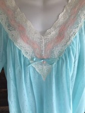 Gown Vanity Fair  AZURE MIST Mid-length Lace trim L Polyester NEW