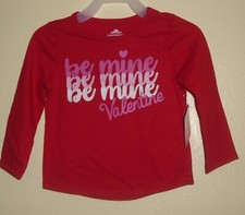 Way to Celebrate ~ Be Mine Valentine ~ Long Sleeve Tee Red 12 Months Girls NWT