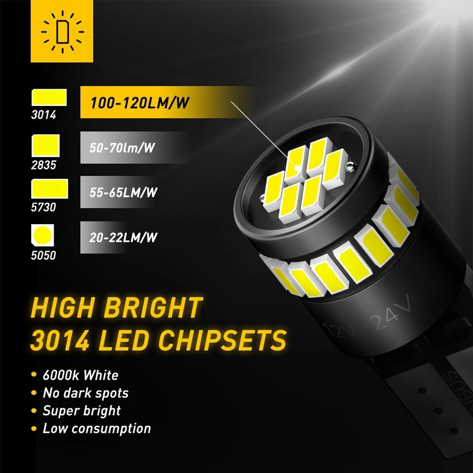 T10 Led 501 Side Light White Bulbs Car Error Free Canbus Xenon W5w Sidelight 2x - Image 2 of 4