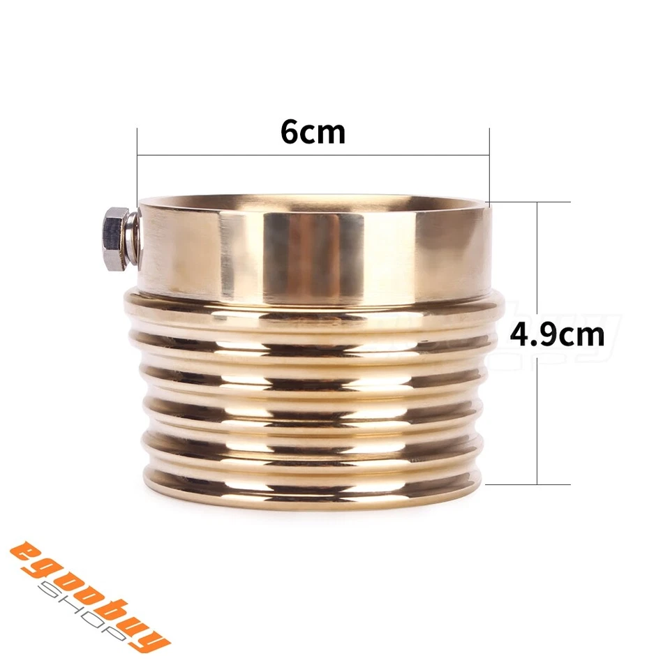 Brass 2.5" Shorty Motorcycle Exhaust Pipe Tip For Harley Sportster Chopper Dyna - Image 2 of 4