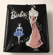 Vintage Barbie 1962 Black Vinyl Ponytail Travel Storage Case Mattel