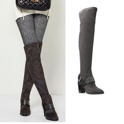 gray over the knee boot