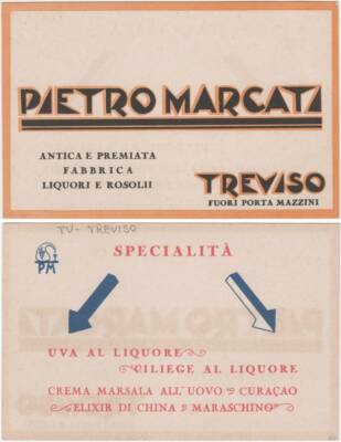 TREVISO - PIETRO MARKEDI ANTIQUE AND AWARD-WINNING FACTORY LIQUEURS AND ROSOLII