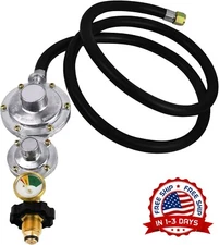 Regulador De Propano De Dos Etapas Pol Para Rv - Regulador Doble 3/8 in 5 Ft NEW