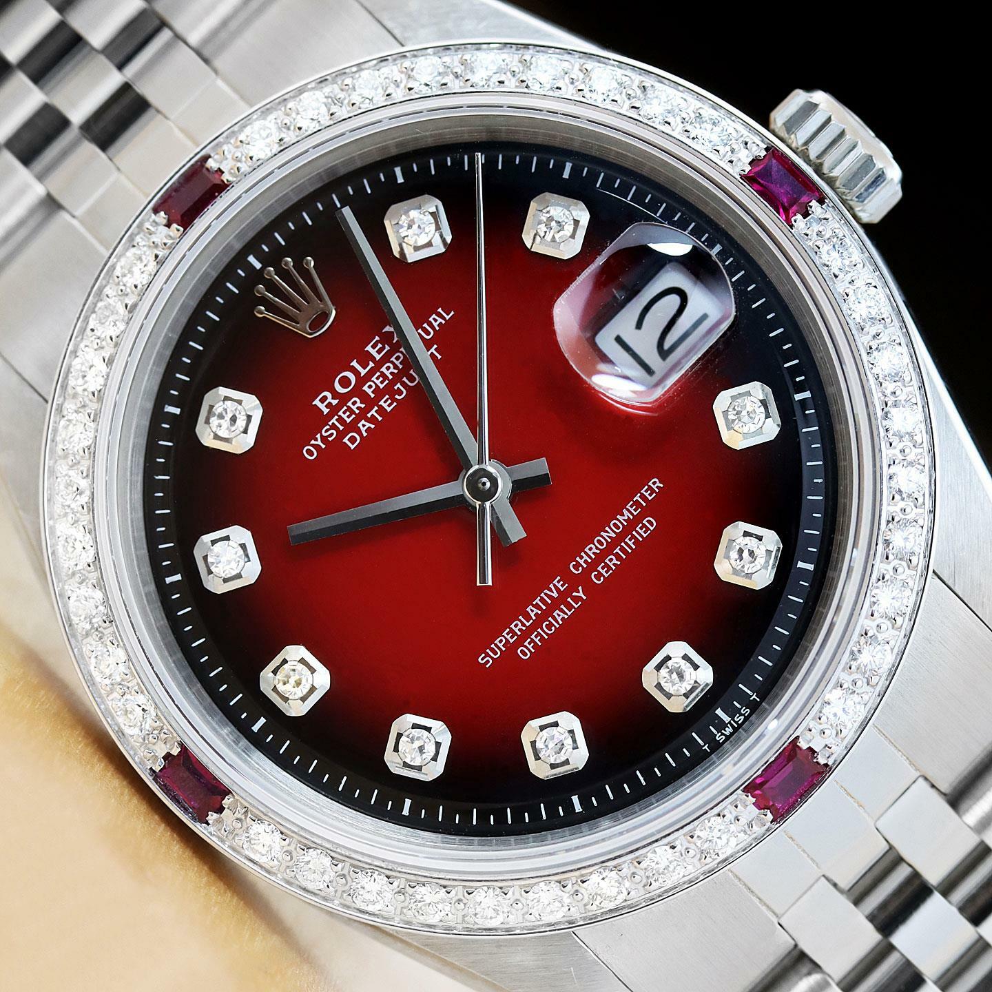 ROLEX DATEJUST 18K WHITE GOLD RUBY