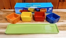 HOUSEWARES INTERNATIONAL 5 Piece Colorful Condiment/Dipping Sauce Set unused