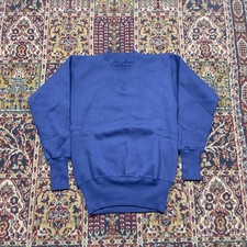 VTG NWOT 60s 70s Red Blue Cotton Double V Crewneck Sweatshirt Royal Blue 32 XS