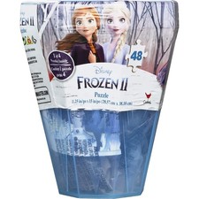 Disney Frozen 2 48-Piece Surprise Puzzle in Plastic Gem-Shaped Storage Case