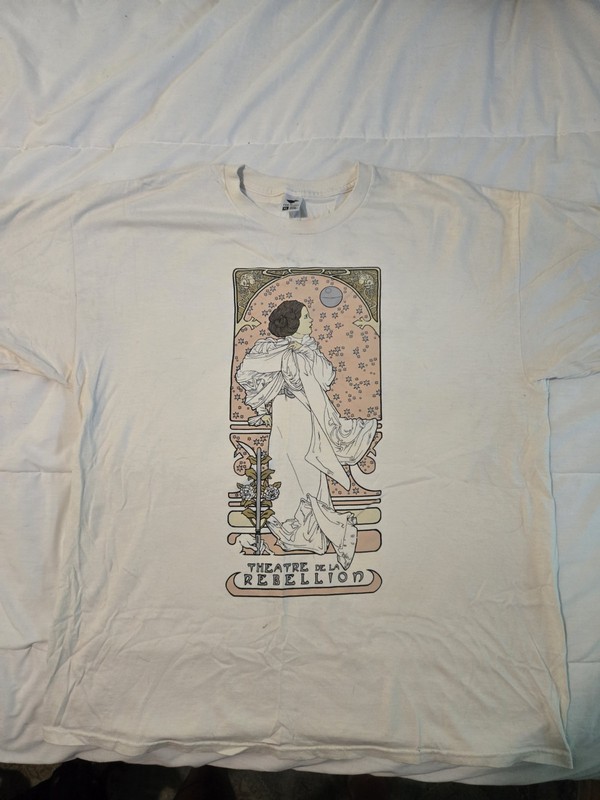 TeeFury Mens Star Wars Princess Leia Theatre de la Rebellion Tee White XL