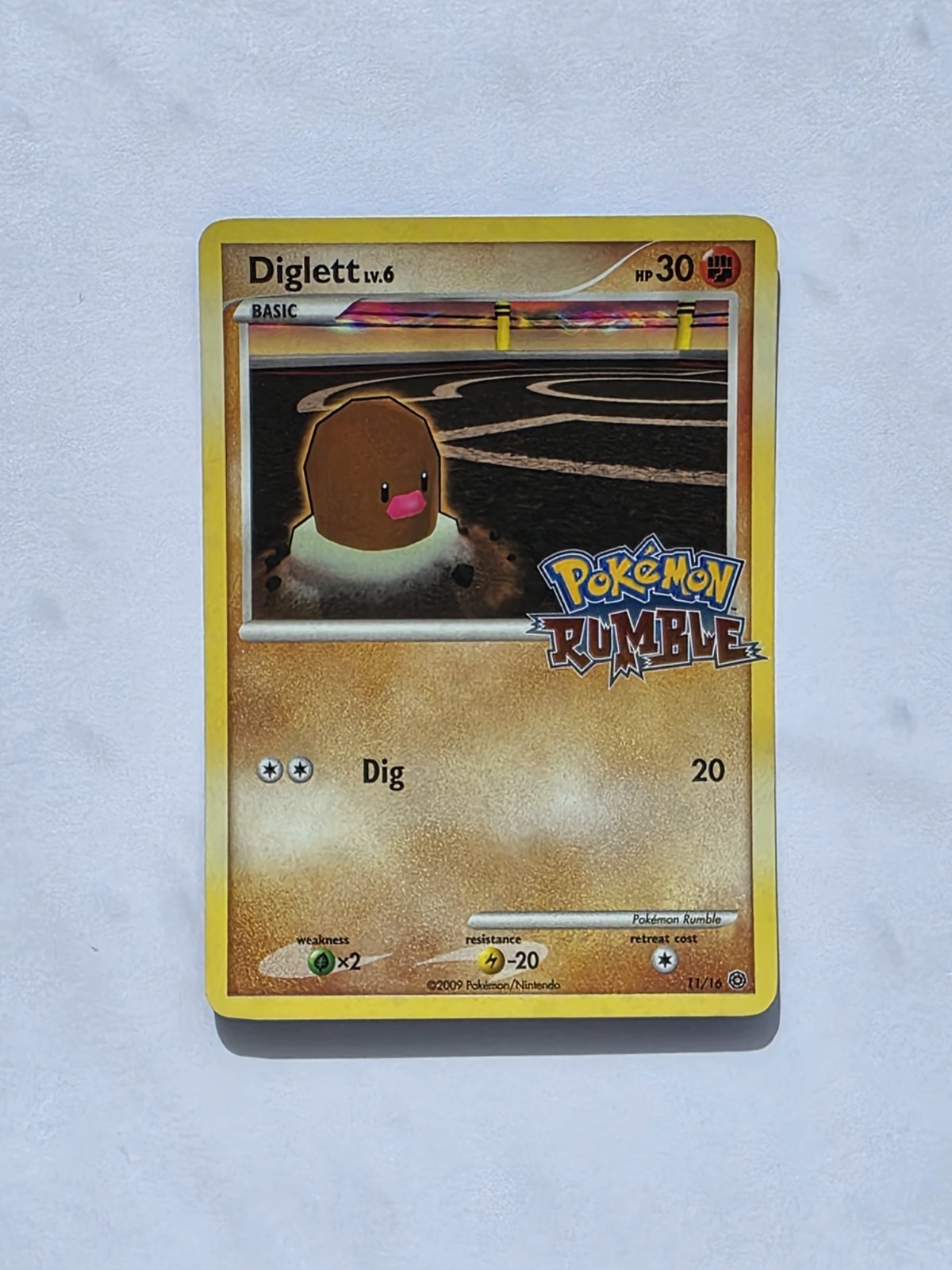 Diglett LV.6 11/16 Pokémon Rumble 2009 Holo NM