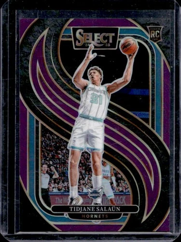 2024-25 Panini Select Tidjane Salaun Premier RC Purple Prizm #/99 Hornets