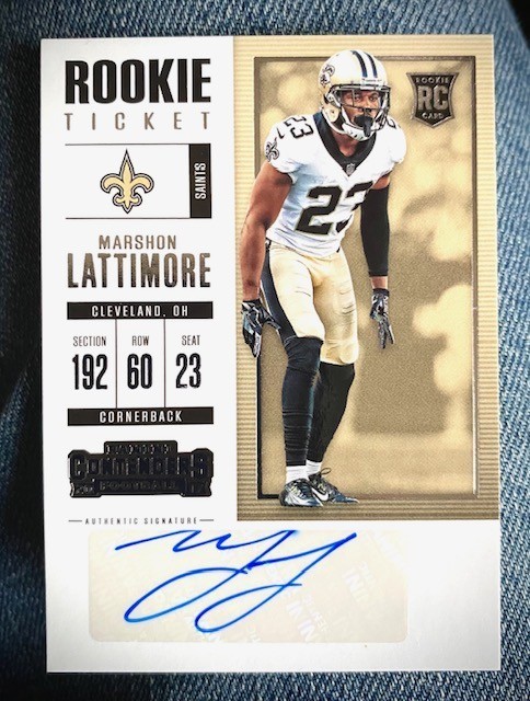 2017 Panini Contenders - Rookie Ticket MARSHON LATTIMORE #110 RC auto