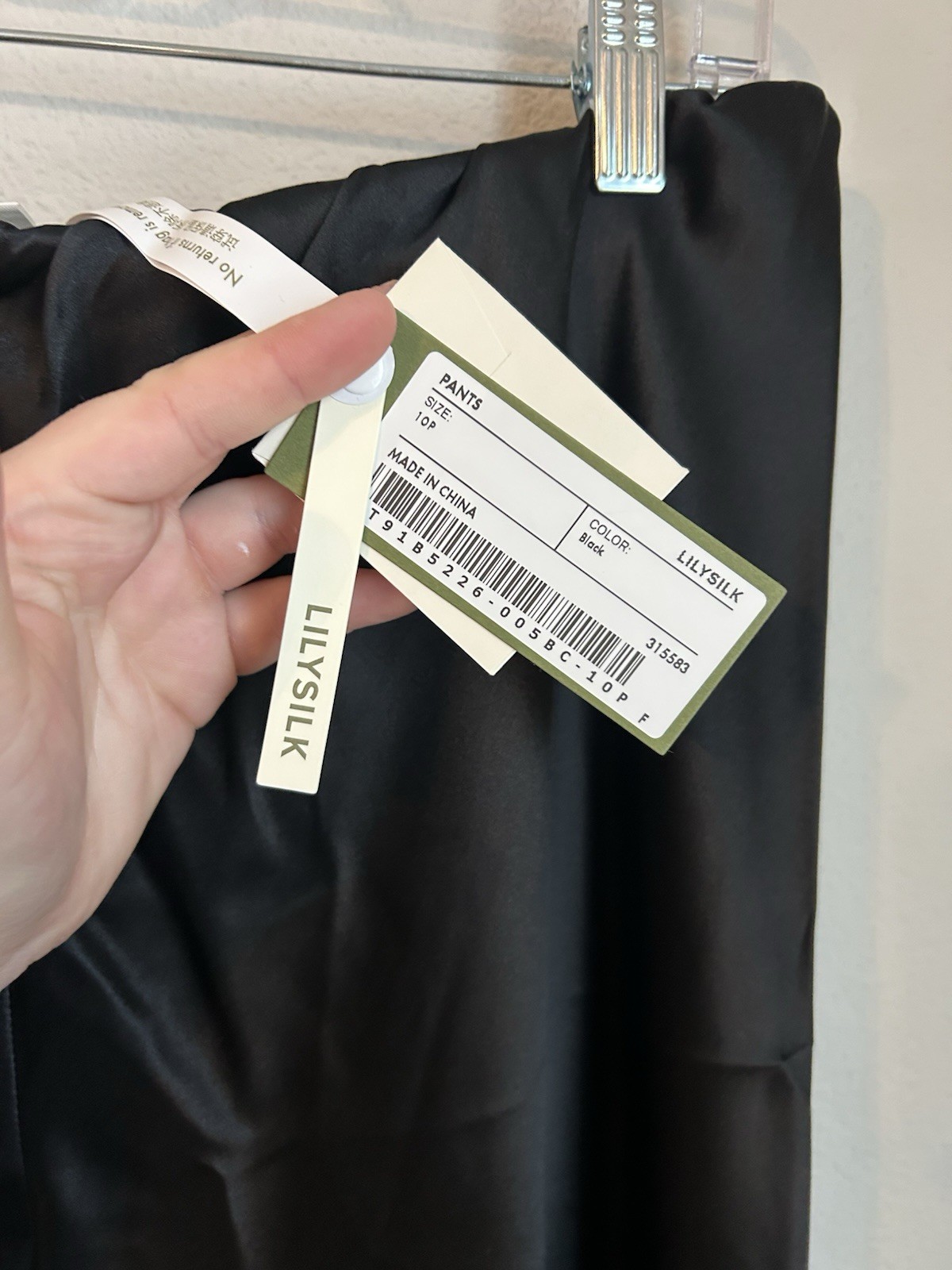 Women’s Lilysilk Pants Full Bias Cut Silk Pant Black 100% Mulberry Silk Size 10P