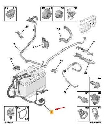 CITROËN C4 CACTUS Pluskabel Batterie 9810602780 Neu Original