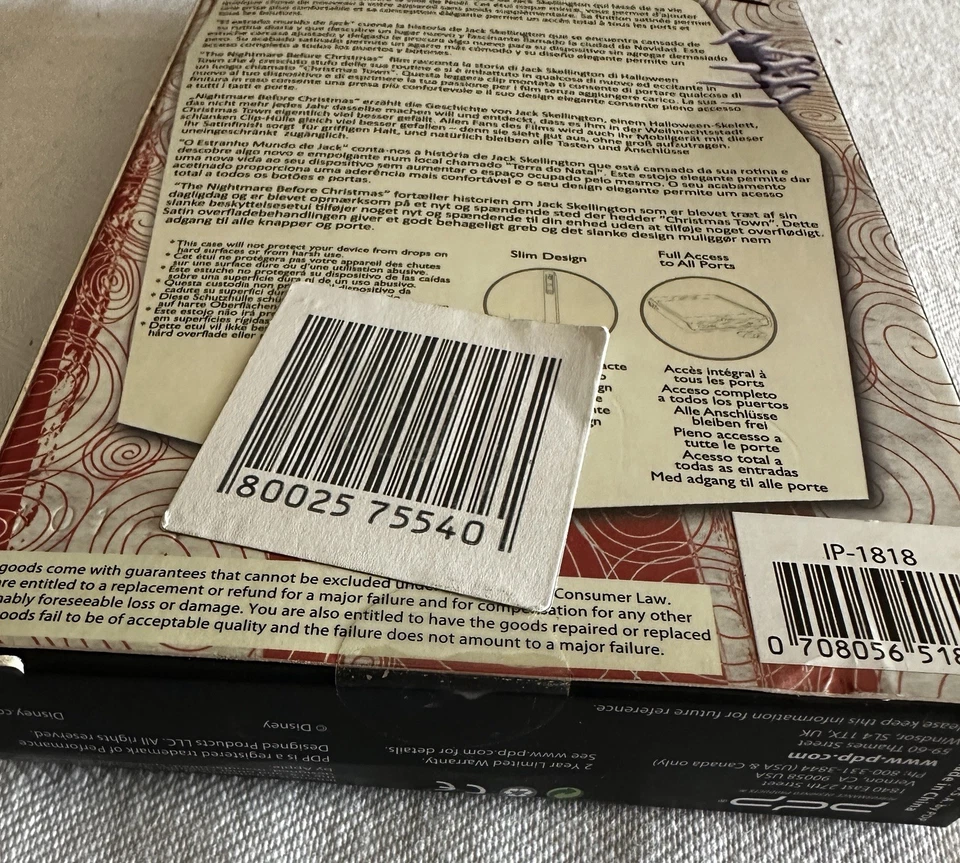 迪士尼 Jack Skellington iPhone 5 保护套 外壳 圣诞前噩梦 罕见 — 第 3/4 张图片