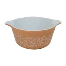 Vintage Casserole Pyrex Dish 473-B Dark Brown Woodland Cinderella 1QT