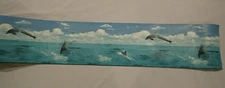 Lot of 4 Rolls of Blue Dolphins Sea Ocean Sky "Jump For Joy" Wallpaper Border