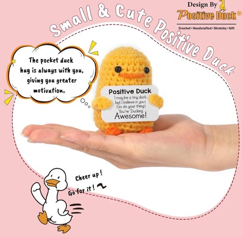 Inspirierende gehäkelte positive Ente - 5er Pack Handarbeit emotionale Jubelunterstützung... - Bild 4 von 7
