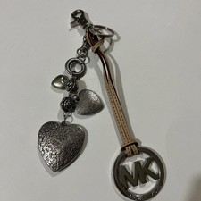 Michael Kors Hangtag Key Fob Leather Silver Keychain Unbranded Heart Bag Charm