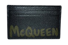 Alexander McQueen Grainy Leather Graffiti Logo Card Holder Mens Brand New