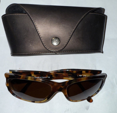 VTG PX Vuarnet / Pouilloux Ref 076 Sunglasses Brown Tortoise France Used