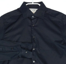 Stenstroms Slimline Solid Black Formal Shirt Men's Size 42 or 16.5