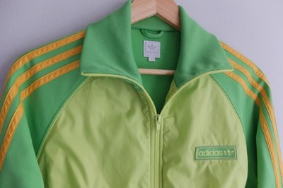 Adidas Originals Trainingsjacke Grün Gelb M TT Trefoil Stoff Fab Mix 2005
