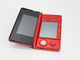 Nintendo 3DS Flame/Red Handheld System Bundle w/Mario Kart 7 Charger & SD Card