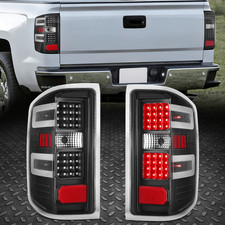 Full Ledfor 14-19 Chevy Silverado Gmc Sierra Tail Light Rear Brake Lamp Black