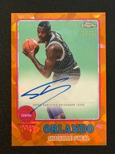 2024-25 Topps Chrome Orange Refractor Shaquille O’Neil 1973 Auto /25