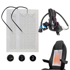 Universal Car Seat Heater Kit Fit 2 Seats 12V Carbon Fiber Heating Pads 2 Levels