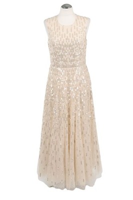 Needle & Thread Damen Kleid Gr. 38 (UK 12) Creme A-Linie Maxikleid Dress